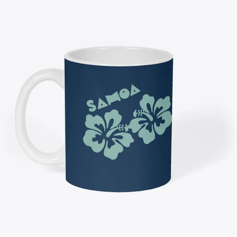 Hibiscus Pattern - Samoa - Light Blue