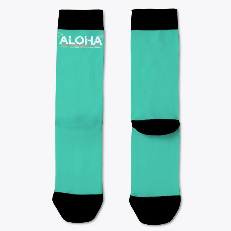 ALOHA Distressed White Letters